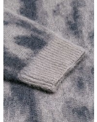 Мужской серый свитер с круглым вырезом с принтом от Golden Goose Deluxe Brand