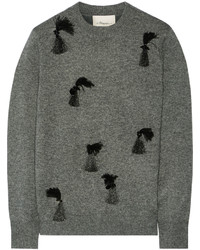 Женский серый свитер с круглым вырезом с украшением от 3.1 Phillip Lim