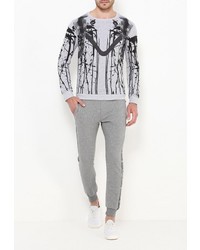 Мужской серый свитер с круглым вырезом от Aarhon