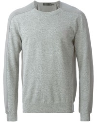 Мужской серый свитер с круглым вырезом от Alexander McQueen