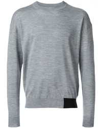 Мужской серый свитер с круглым вырезом от Alexander Wang