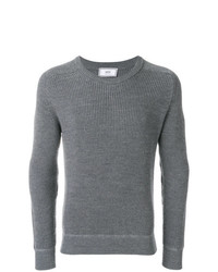 Мужской серый свитер с круглым вырезом от AMI Alexandre Mattiussi