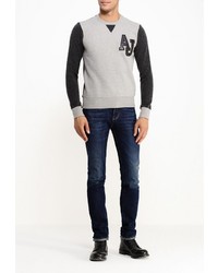 Мужской серый свитер с круглым вырезом от Armani Jeans