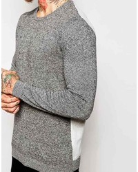 Мужской серый свитер с круглым вырезом от Asos