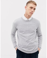 Мужской серый свитер с круглым вырезом от ASOS DESIGN