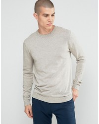 Мужской серый свитер с круглым вырезом от Asos