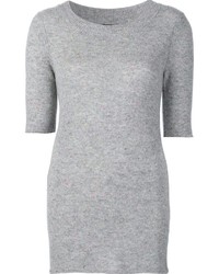 Женский серый свитер с круглым вырезом от ATM Anthony Thomas Melillo