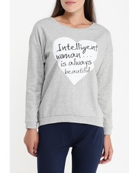 Женский серый свитер с круглым вырезом от B.Style