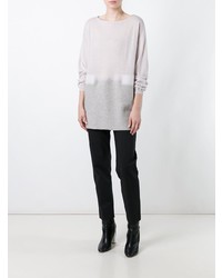 Женский серый свитер с круглым вырезом от Les Copains