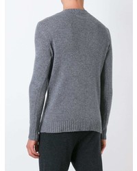 Мужской серый свитер с круглым вырезом от Le Kasha