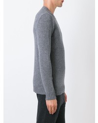 Мужской серый свитер с круглым вырезом от Le Kasha