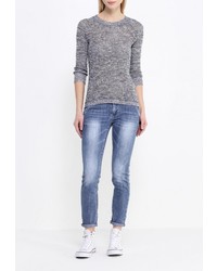 Женский серый свитер с круглым вырезом от Baon