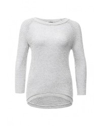 Женский серый свитер с круглым вырезом от Baon