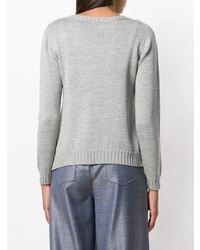 Женский серый свитер с круглым вырезом от Blanca