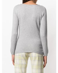 Женский серый свитер с круглым вырезом от Blanca