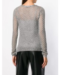 Женский серый свитер с круглым вырезом от Ermanno Scervino