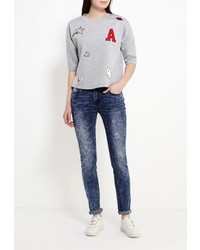 Женский серый свитер с круглым вырезом от Befree