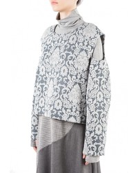 Женский серый свитер с круглым вырезом от Bella Kareema