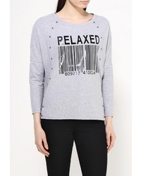 Женский серый свитер с круглым вырезом от Besh