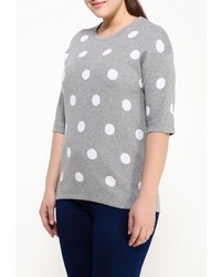 Женский серый свитер с круглым вырезом от Bestia Donna