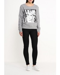 Женский серый свитер с круглым вырезом от BlendShe