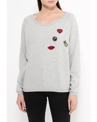 Женский серый свитер с круглым вырезом от BlendShe