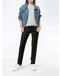 Женский серый свитер с круглым вырезом от Alexandra Golovanoff