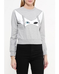 Женский серый свитер с круглым вырезом от Bright Girl