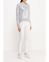 Женский серый свитер с круглым вырезом от Broadway