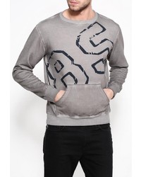 Мужской серый свитер с круглым вырезом от Bruebeck