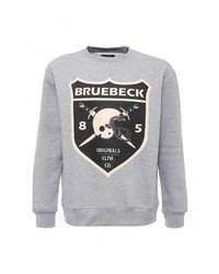 Мужской серый свитер с круглым вырезом от Bruebeck