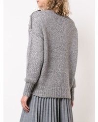 Женский серый свитер с круглым вырезом от Veronica Beard