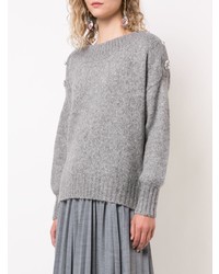 Женский серый свитер с круглым вырезом от Veronica Beard