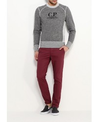 Мужской серый свитер с круглым вырезом от C.P. Company