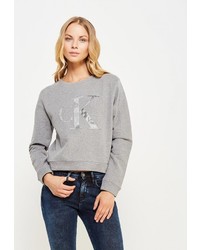 Женский серый свитер с круглым вырезом от Calvin Klein Jeans