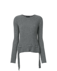 Женский серый свитер с круглым вырезом от Cashmere In Love