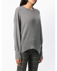Женский серый свитер с круглым вырезом от Maison Flaneur