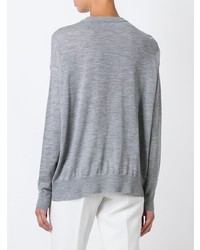 Женский серый свитер с круглым вырезом от Le Kasha