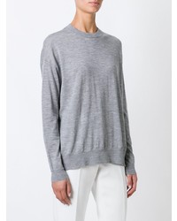 Женский серый свитер с круглым вырезом от Le Kasha