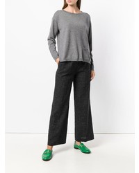 Женский серый свитер с круглым вырезом от Aspesi