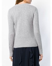 Женский серый свитер с круглым вырезом от Max Mara