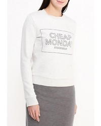 Женский серый свитер с круглым вырезом от Cheap Monday