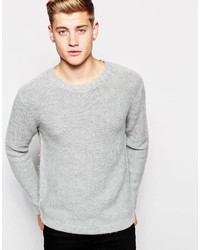 Мужской серый свитер с круглым вырезом от Cheap Monday