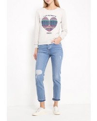 Женский серый свитер с круглым вырезом от Chic Chic