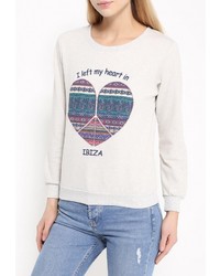 Женский серый свитер с круглым вырезом от Chic Chic