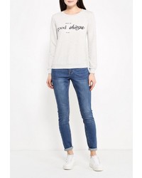 Женский серый свитер с круглым вырезом от Chic Chic