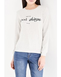 Женский серый свитер с круглым вырезом от Chic Chic