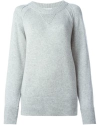 Женский серый свитер с круглым вырезом от Chloé