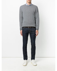 Мужской серый свитер с круглым вырезом от Etro