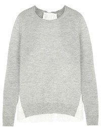 Женский серый свитер с круглым вырезом от Clu